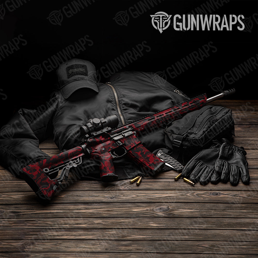 Erratic Vampire Red Camo AR 15 Gun Skin Vinyl Wrap