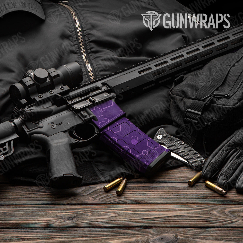 Hex DNA Elite Purple AR 15 Mag & Mag Well Gun Skin Vinyl Wrap