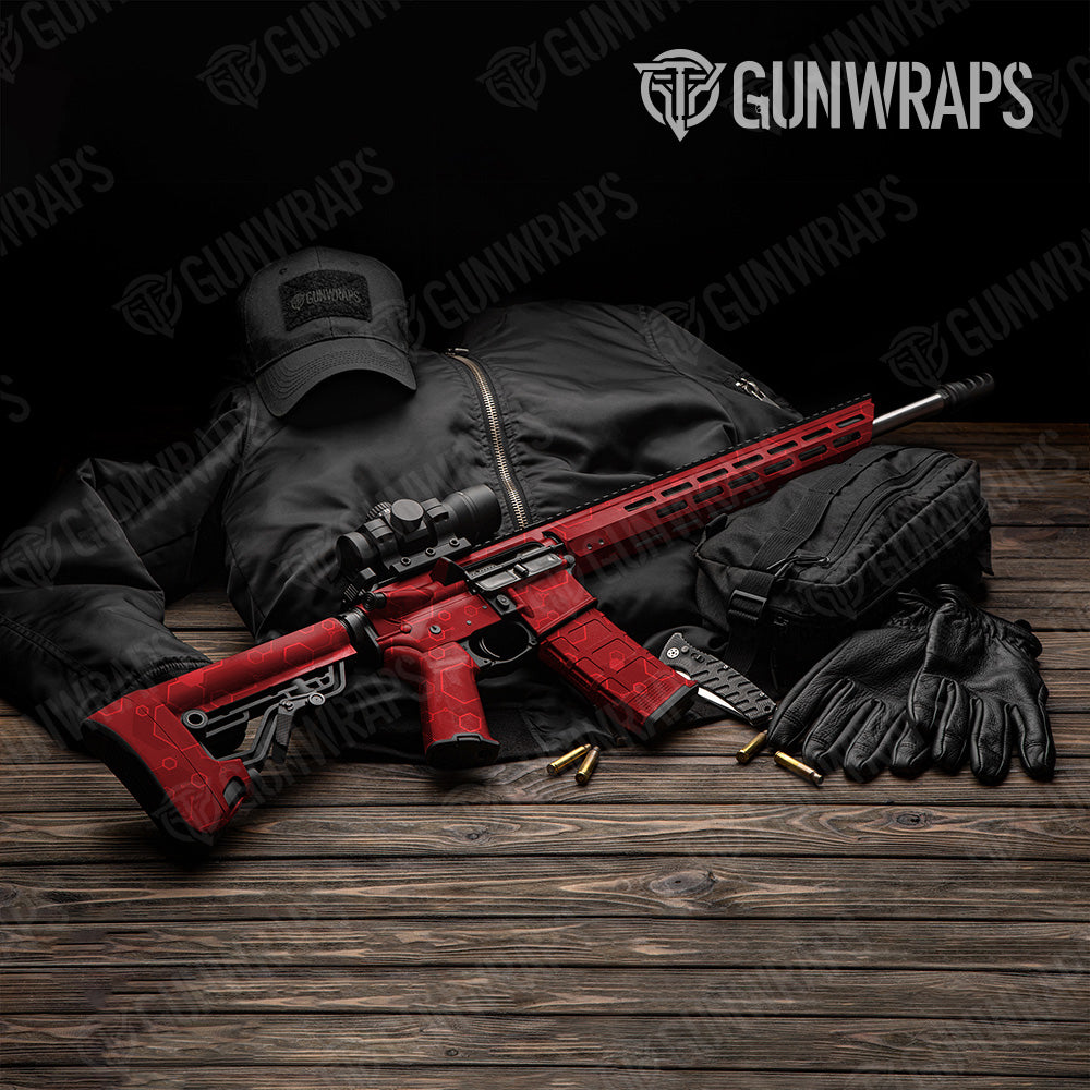 Hex DNA Elite Red AR 15 Gun Skin Vinyl Wrap