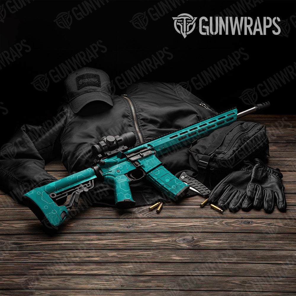 Hex DNA Elite Tiffany Blue AR 15 Gun Skin Vinyl Wrap