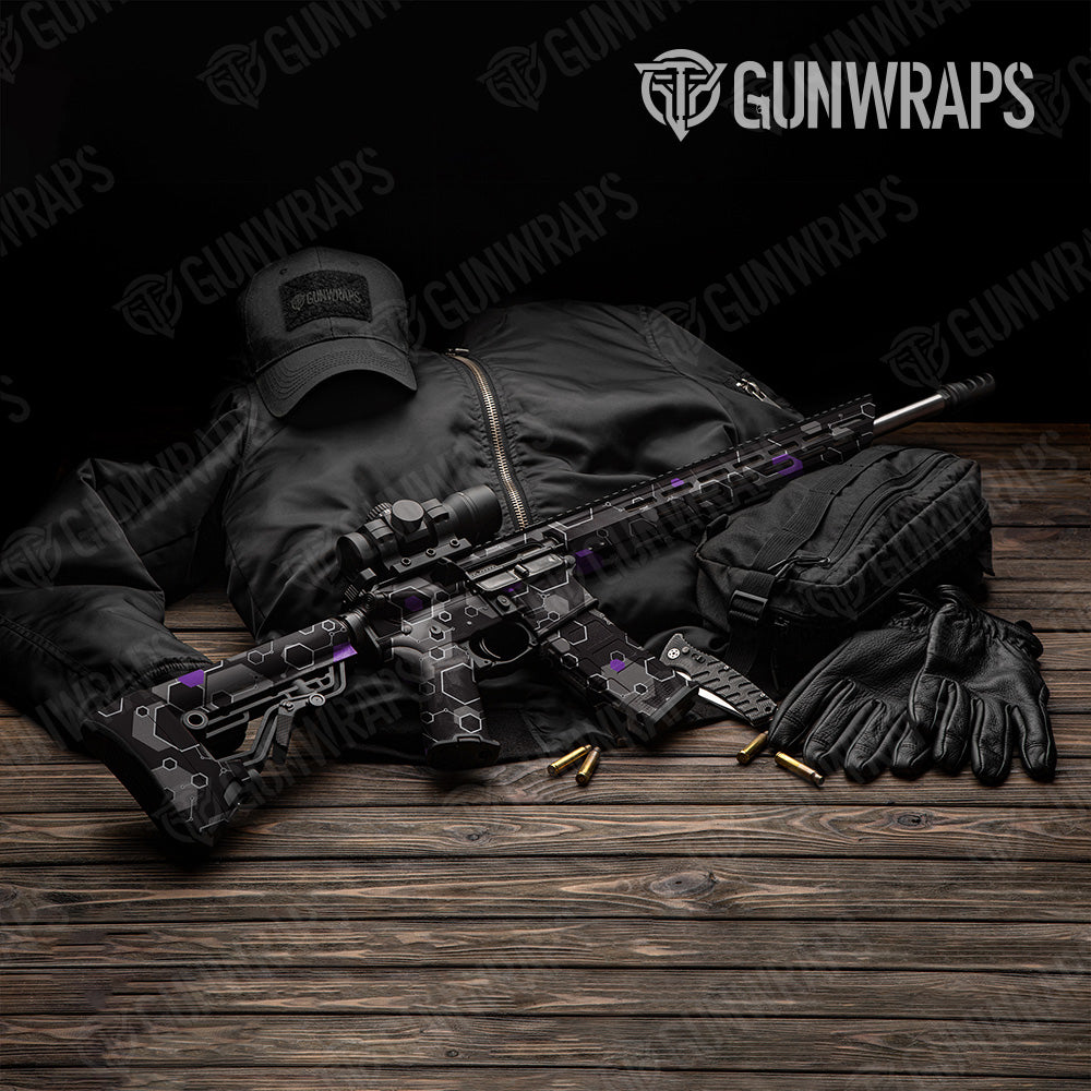 Hex DNA Purple AR 15 Gun Skin Vinyl Wrap