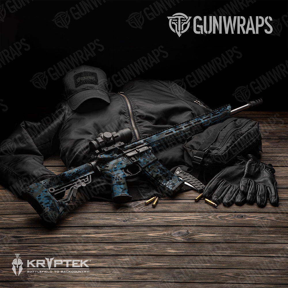 AR 15 Kryptek Neptune Camo Gun Skin Vinyl Wrap