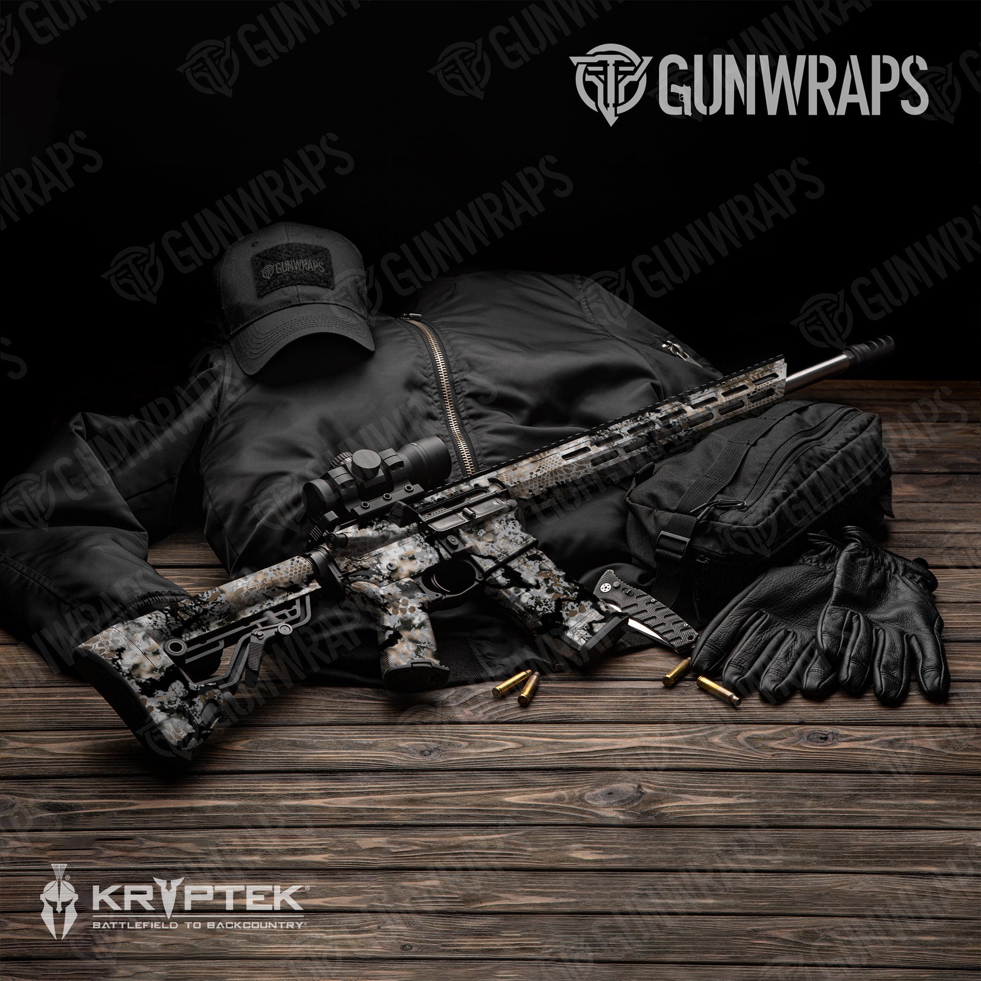 AR 15 Kryptek Obskura Skyfall Camo Gun Skin Vinyl Wrap