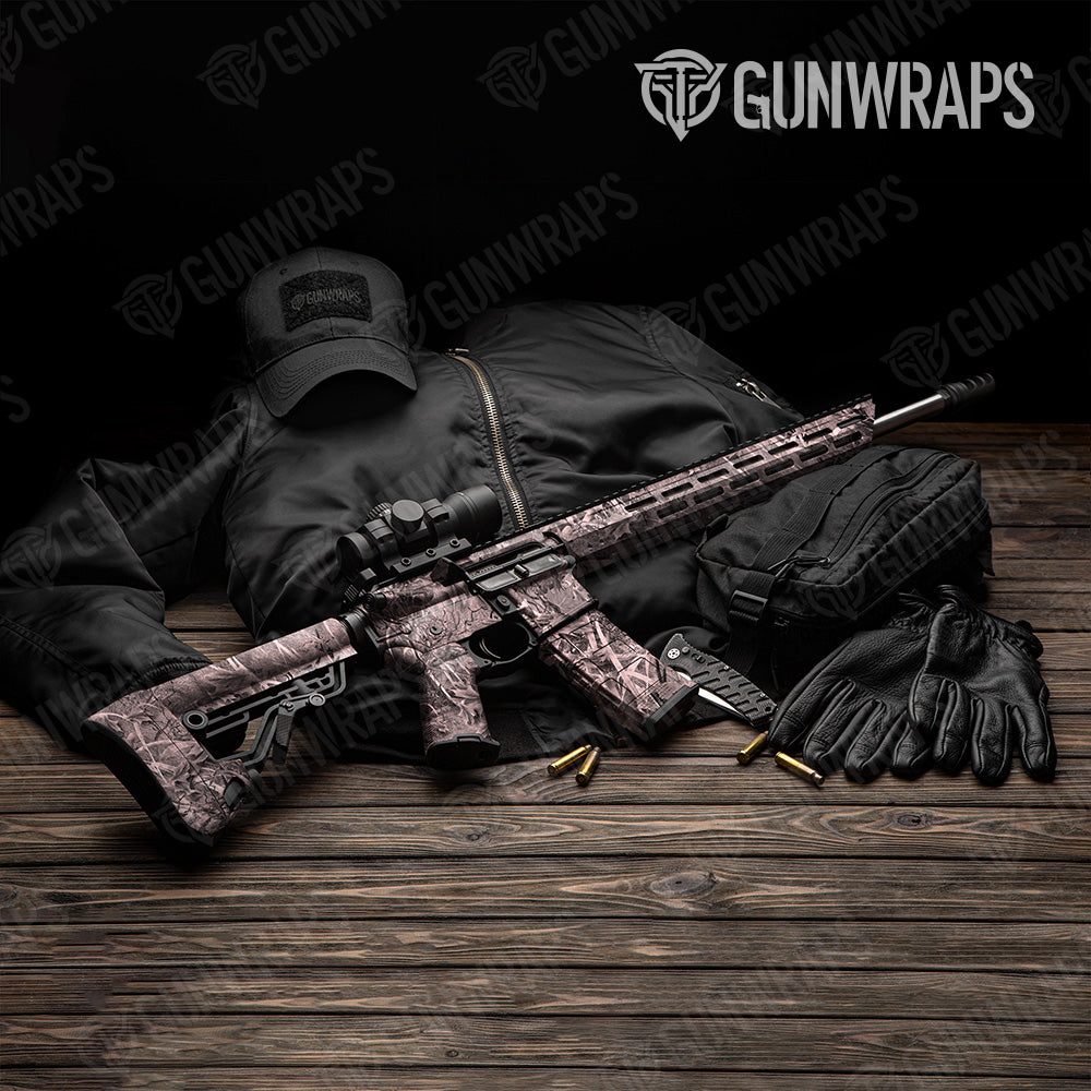 Nature Pink Grassland Camo AR 15 Gun Skin Vinyl Wrap