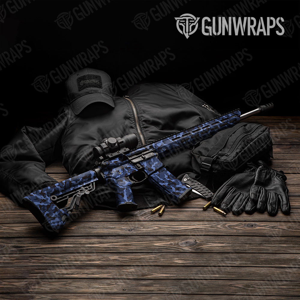 Ragged Blue Midnight Camo AR 15 Gun Skin Vinyl Wrap