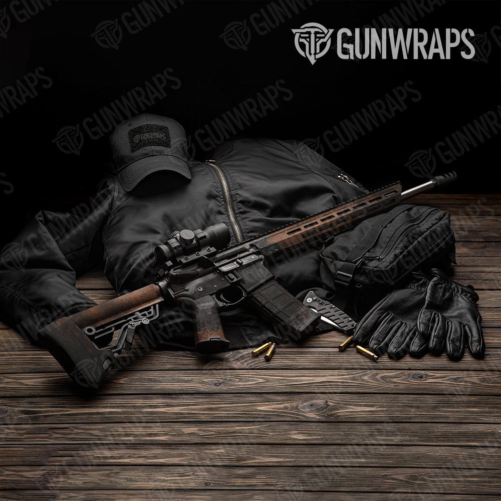 Rust Black AR 15 Gun Skin Vinyl Wrap