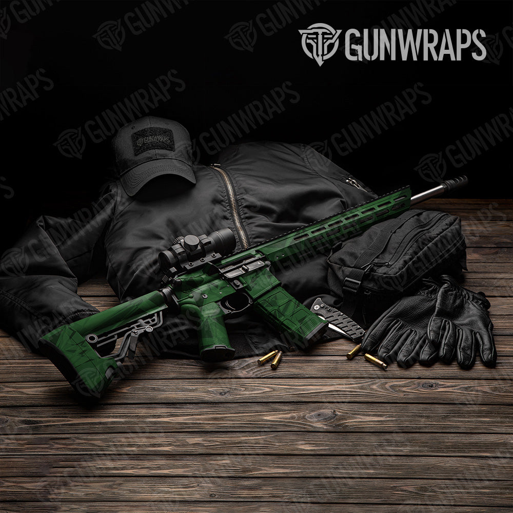 Sharp Elite Green Camo AR 15 Gun Skin Vinyl Wrap