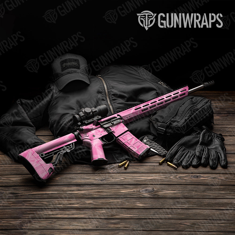 Sharp Elite Pink Camo AR 15 Gun Skin Vinyl Wrap