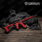 Sharp Elite Red Camo AR 15 Gun Skin Vinyl Wrap