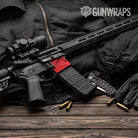Sharp Elite Red Camo AR 15 Mag Well Gun Skin Vinyl Wrap