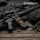 Sharp Militant Red Camo AR 15 Mag & Mag Well Gun Skin Vinyl Wrap