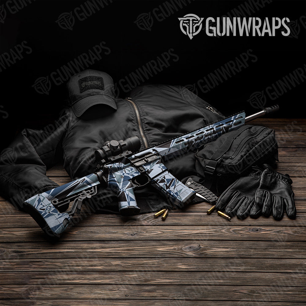 Sharp Navy Camo AR 15 Gun Skin Vinyl Wrap