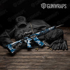 Sharp Blue Tiger Camo AR 15 Gun Skin Vinyl Wrap