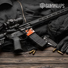 Sharp Orange Tiger Camo AR 15 Mag Well Gun Skin Vinyl Wrap