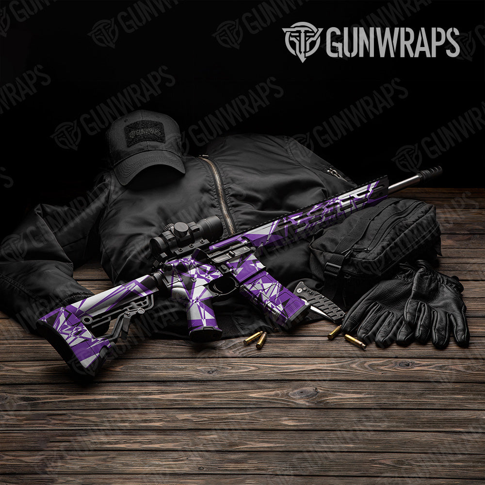 Sharp Purple Tiger Camo AR 15 Gun Skin Vinyl Wrap
