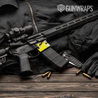Sharp Yellow Tiger Camo AR 15 Mag Well Gun Skin Vinyl Wrap