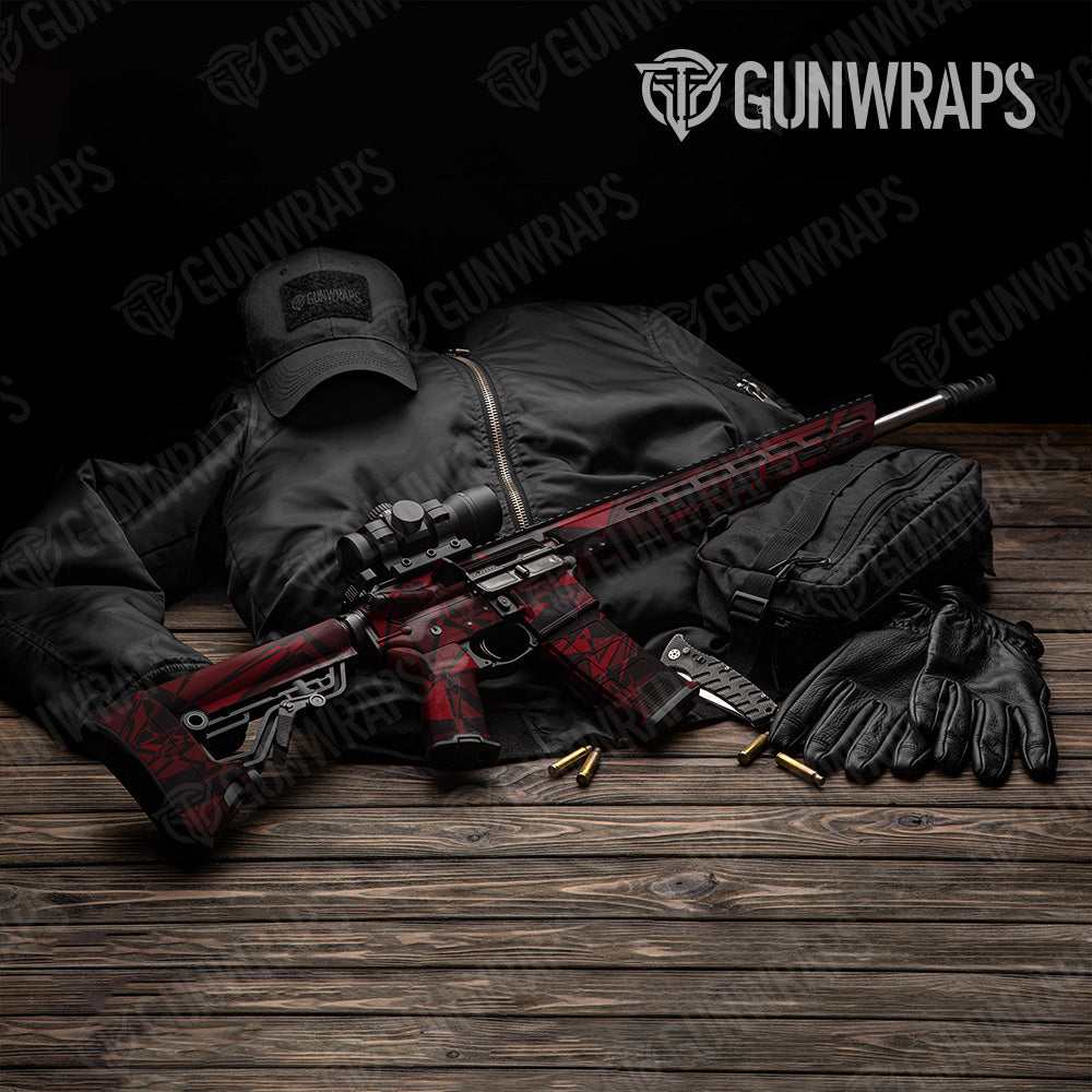 Sharp Vampire Red Camo AR 15 Gun Skin Vinyl Wrap