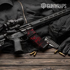 Sharp Vampire Red Camo AR 15 Mag & Mag Well Gun Skin Vinyl Wrap
