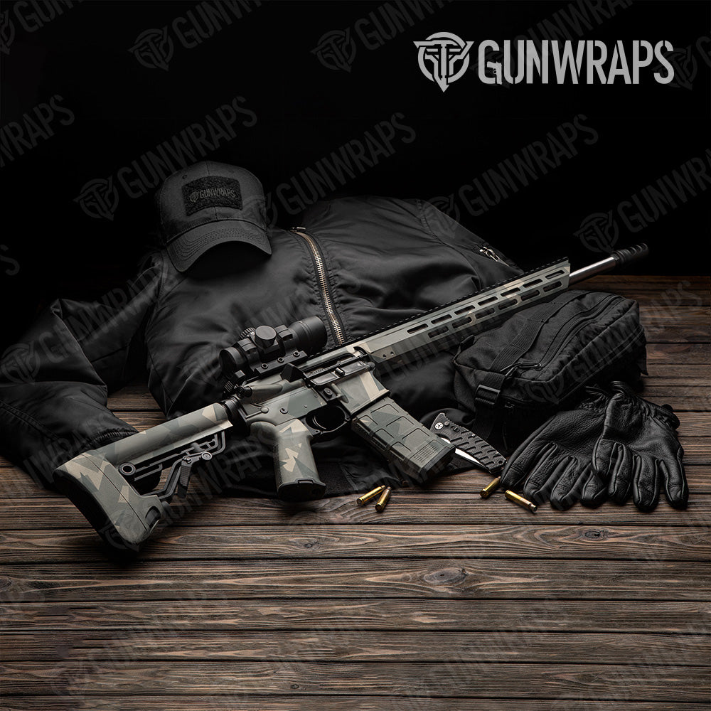 Shattered Army Camo AR 15 Gun Skin Vinyl Wrap