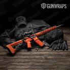 Shattered Elite Orange Camo AR 15 Gun Skin Vinyl Wrap