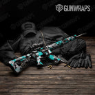 Shattered Tiffany Blue Tiger Camo AR 15 Gun Skin Vinyl Wrap