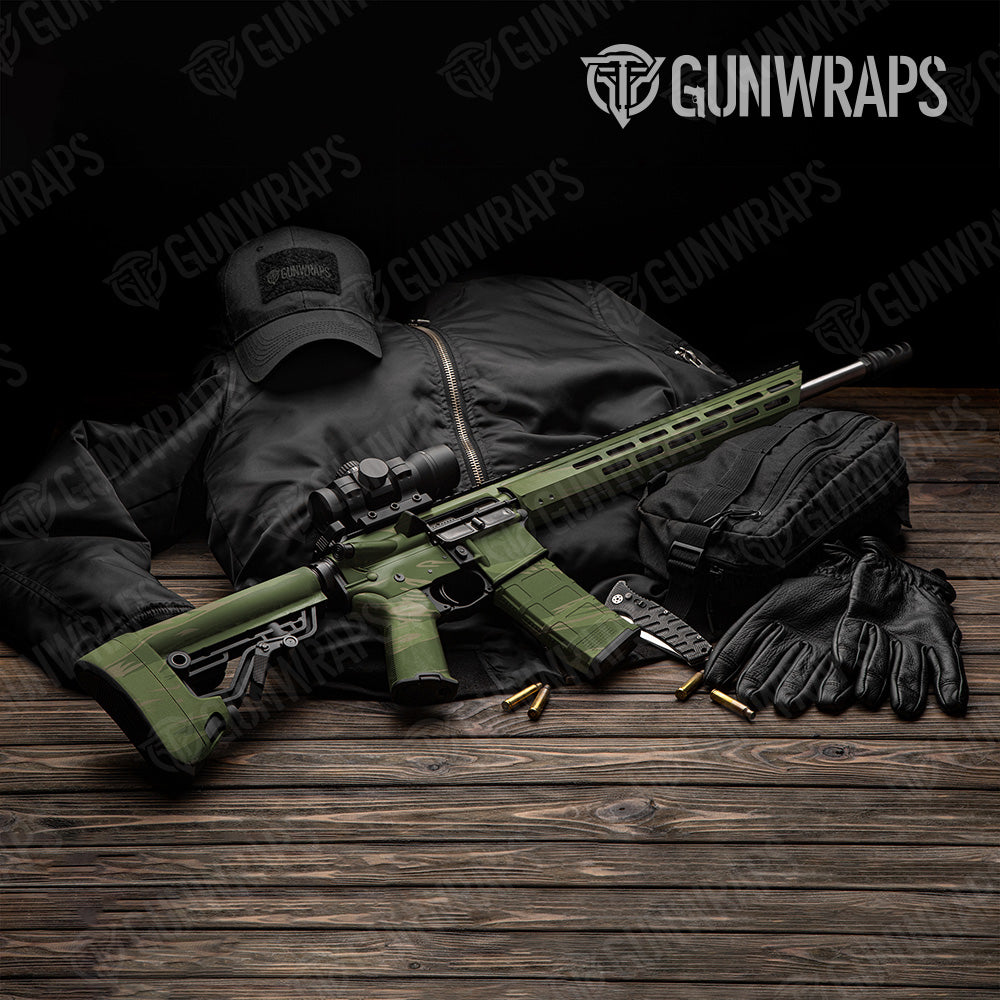 Shredded Army Green Camo AR 15 Gun Skin Vinyl Wrap