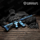 Shredded Baby Blue Camo AR 15 Gun Skin Vinyl Wrap