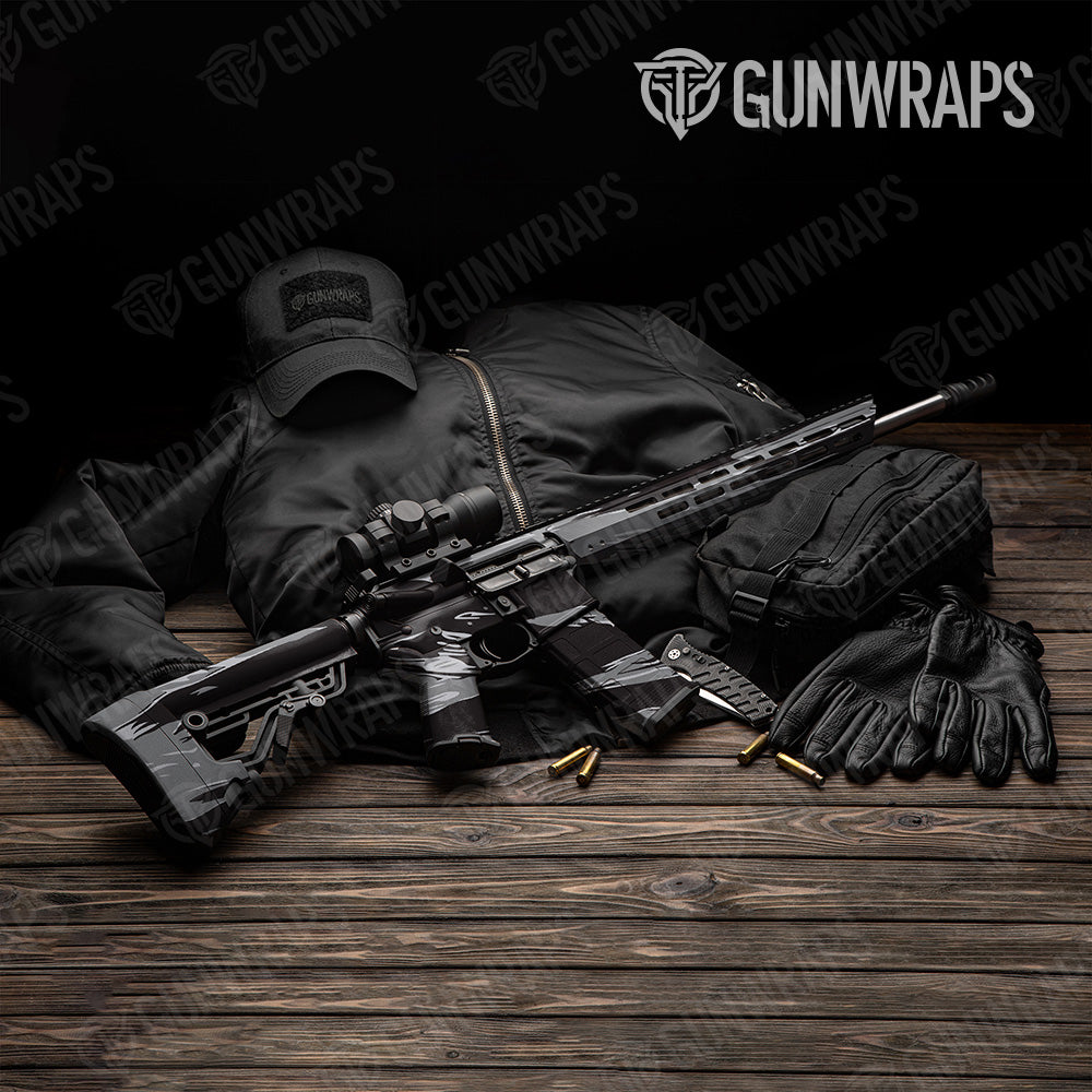Shredded Urban Night Camo AR 15 Gun Skin Vinyl Wrap