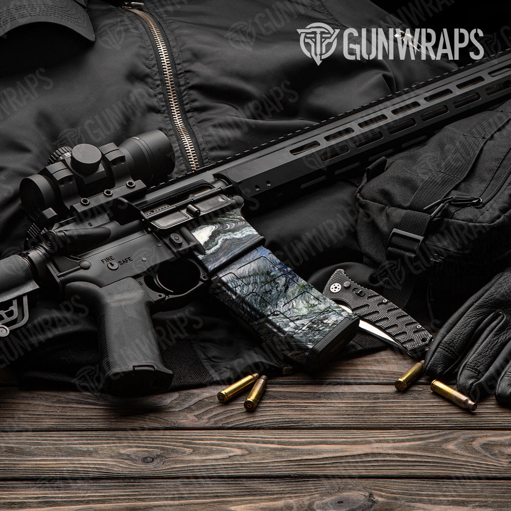 Stone Typhoon Gray Granite AR 15 Mag & Mag Well Gun Skin Vinyl Wrap