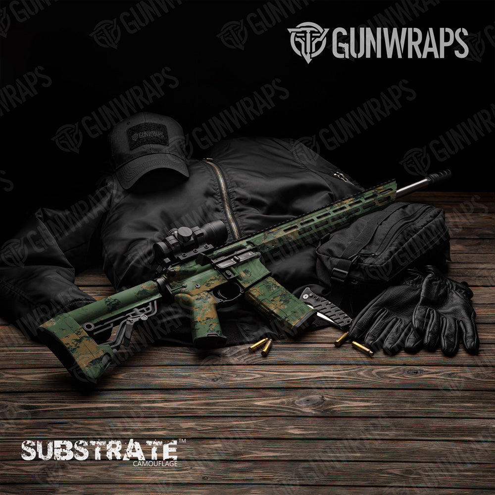 AR 15 Substrate Semper-Fi Camo Gun Skin Vinyl Wrap Film