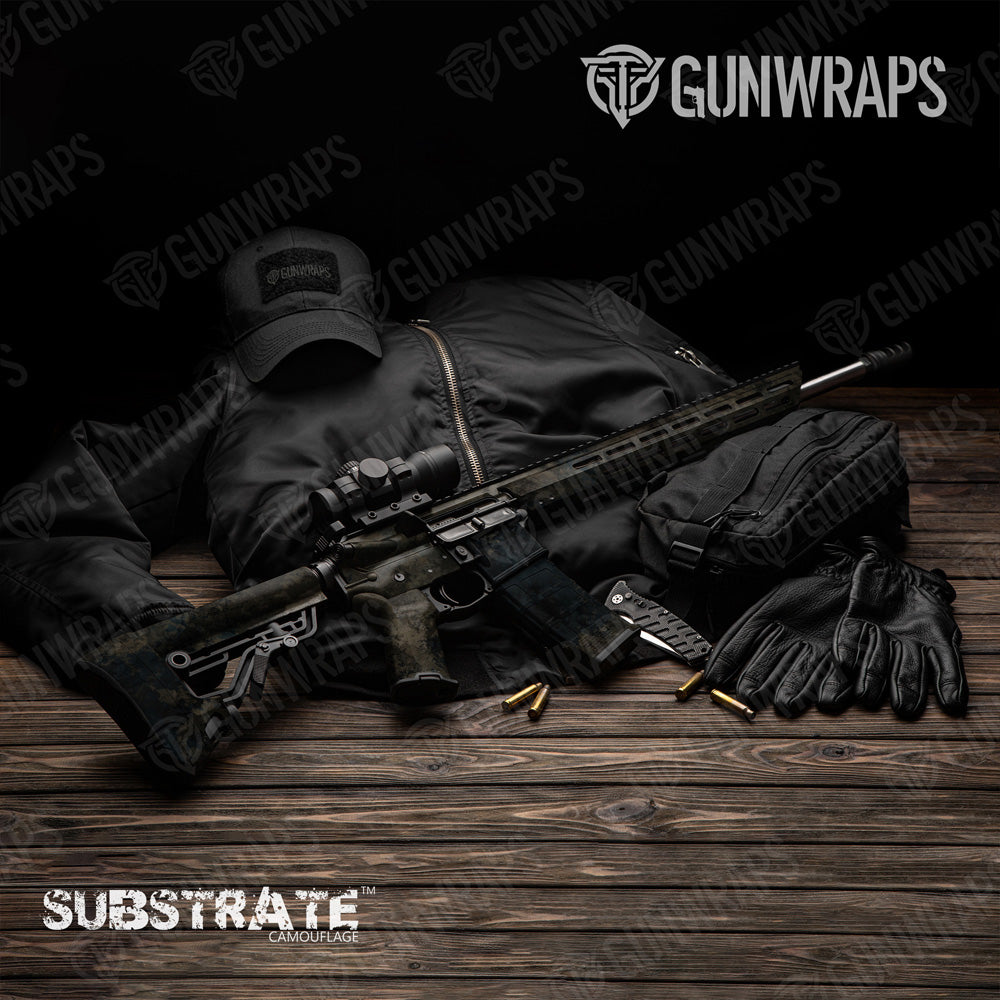 AR 15 Substrate Shadow-Op Camo Gun Skin Vinyl Wrap Film
