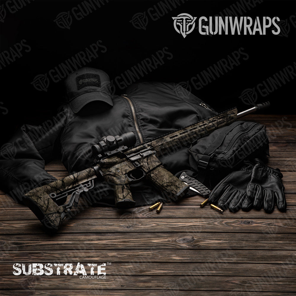 AR 15 Substrate Shrub Stalker Camo Gun Skin Vinyl Wrap Film