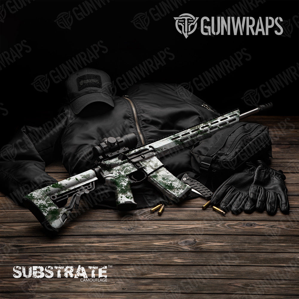 AR 15 Substrate Snow Spruce Camo Gun Skin Vinyl Wrap Film