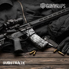 AR 15 Mag & Mag Well Substrate Snow Stalker Camo Gun Skin Vinyl Wrap Film