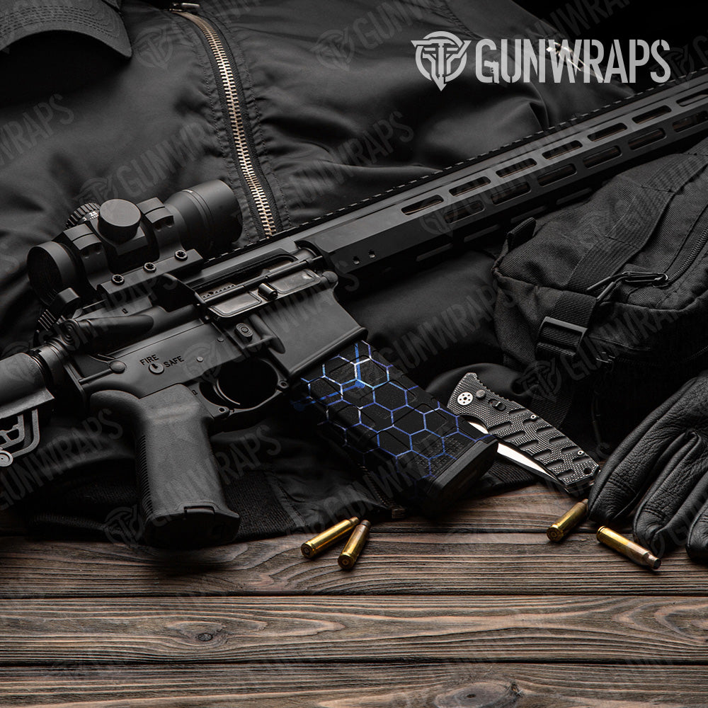 Vivid Hex Blue AR 15 Mag Gun Skin Vinyl Wrap