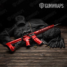 AR 15 Chrome Red Gun Skin Vinyl Wrap