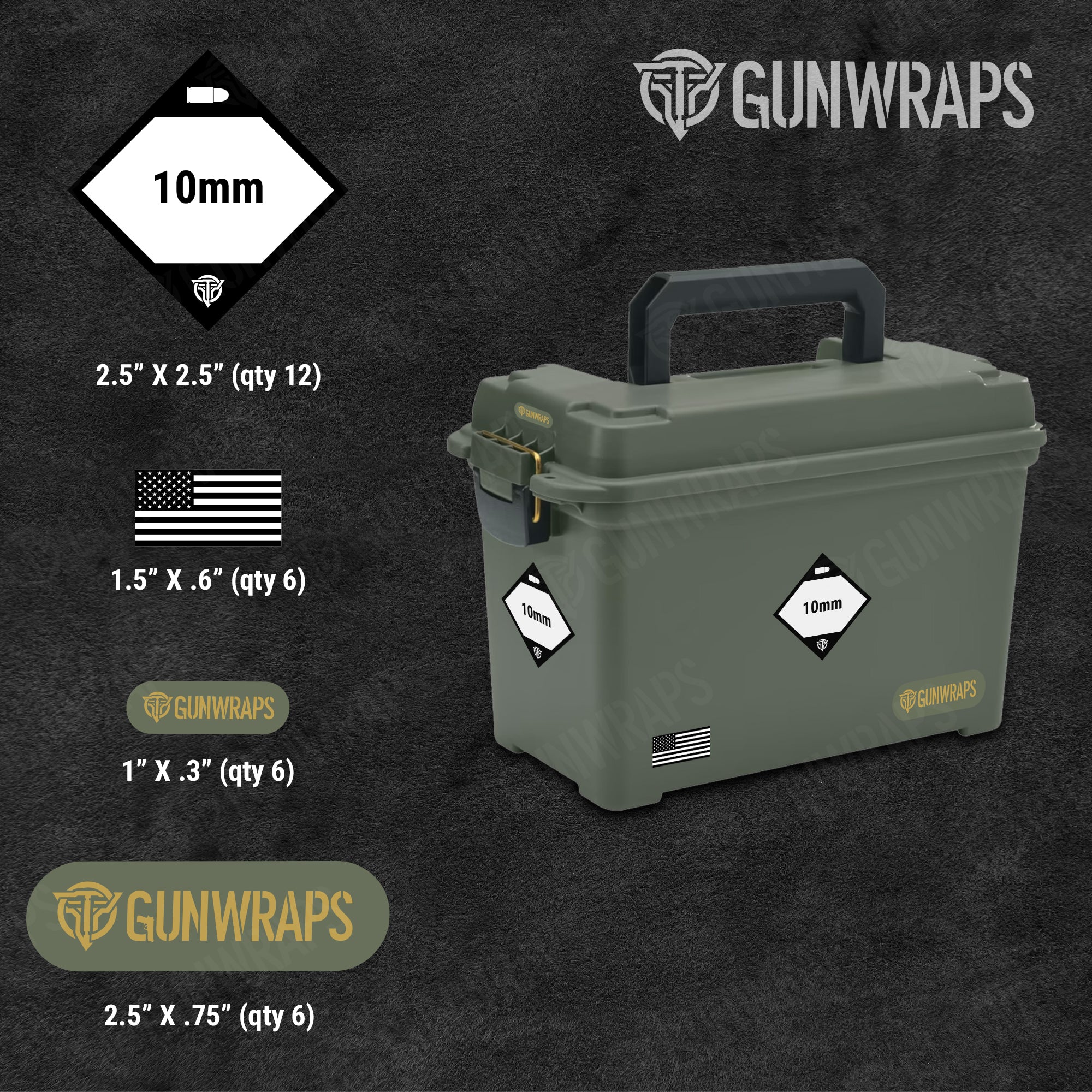 10mm Ammo Can labels