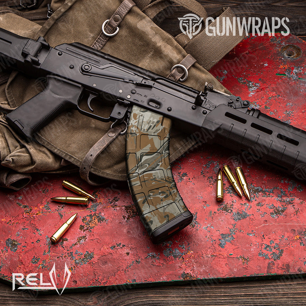 AK 47 Mag RELV X3 Copperhead Camo Gun Skin Vinyl Wrap Film