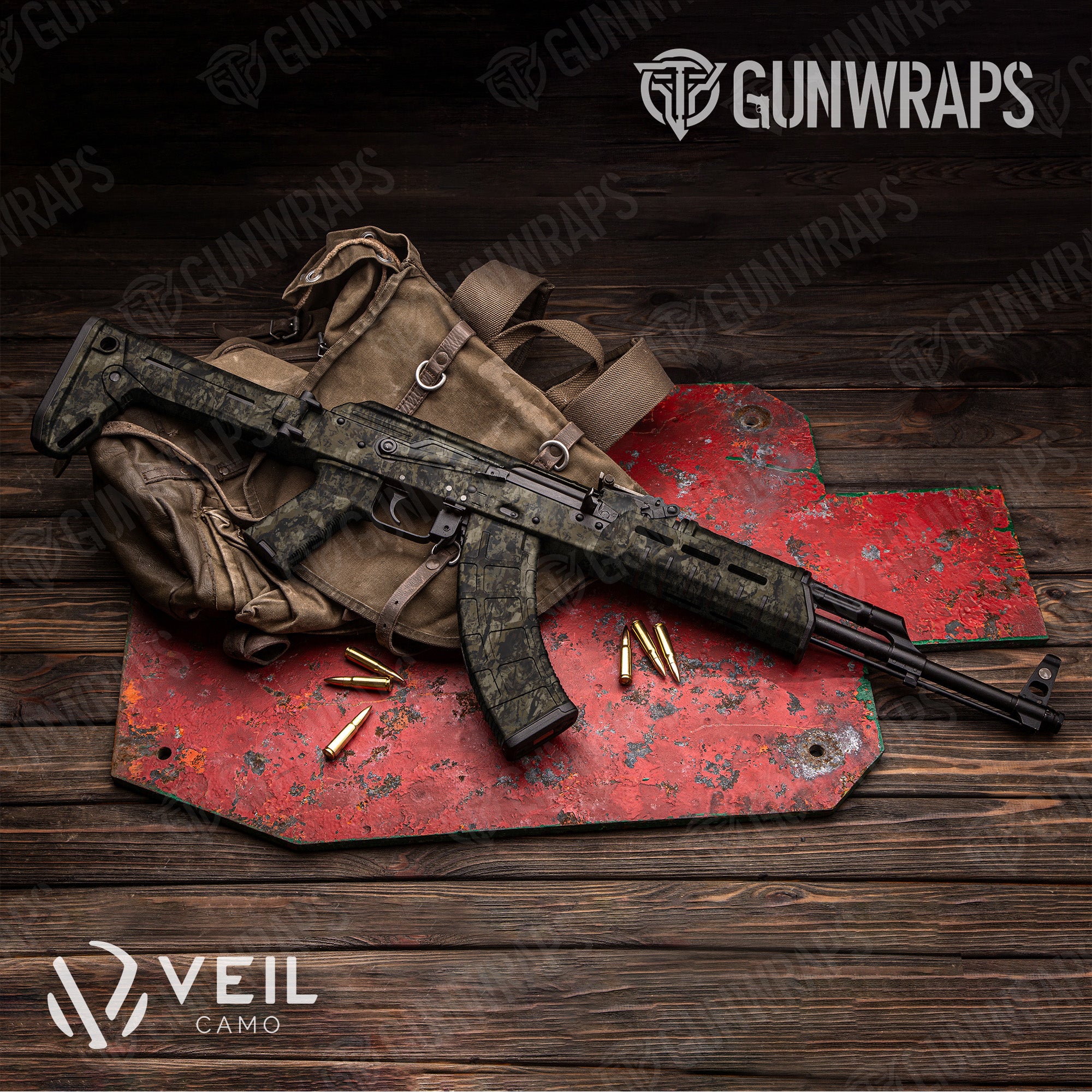 AK 47 Veil Torrent Camo Gun Skin Vinyl Wrap