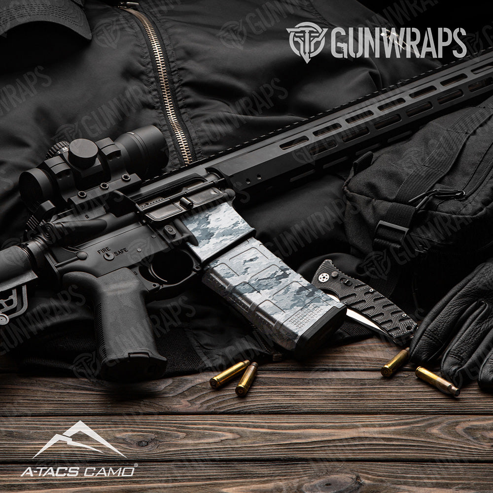 AR 15 Mag & Mag Well A-TACS AT-X Camo Gun Skin Vinyl Wrap Film