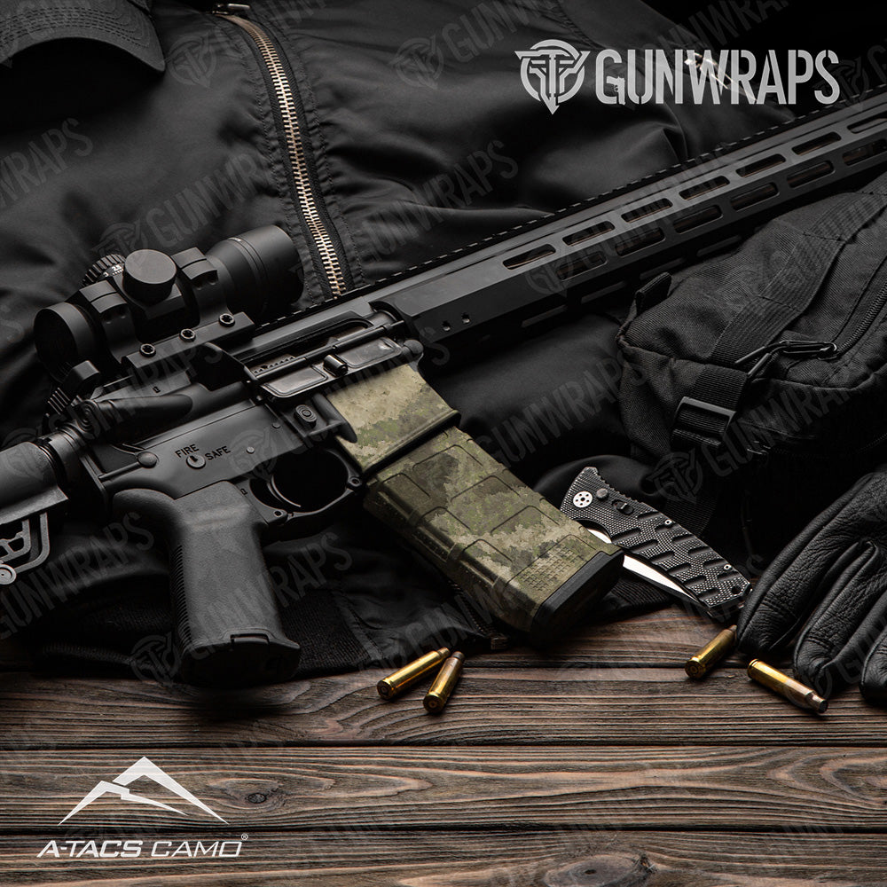 AR 15 Mag & Mag Well A-TACS AU-X Camo Gun Skin Vinyl Wrap Film