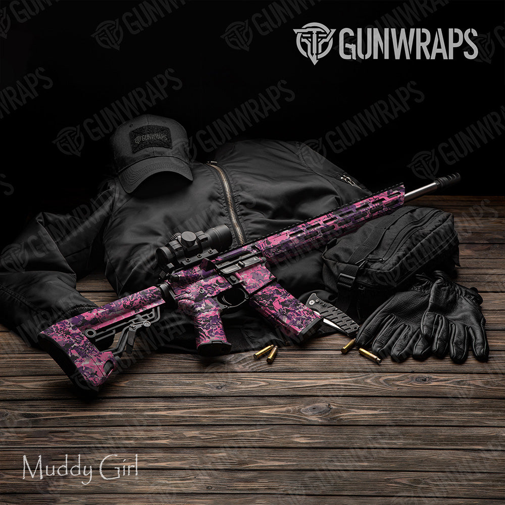 AR 15 Muddy Girl Flat Camo Gun Skin Vinyl Wrap
