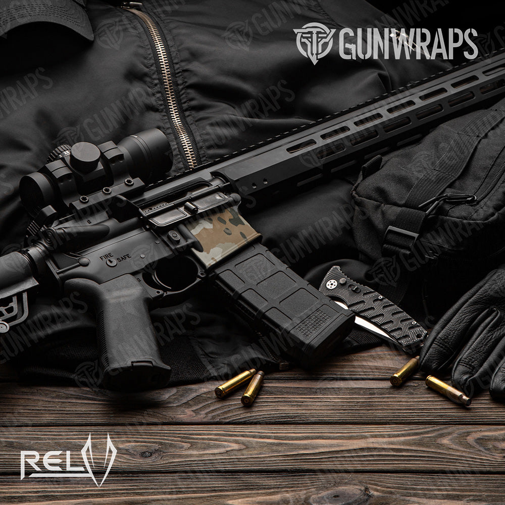 AR 15 Mag Well RELV X3 Copperhead Camo Gun Skin Vinyl Wrap Film