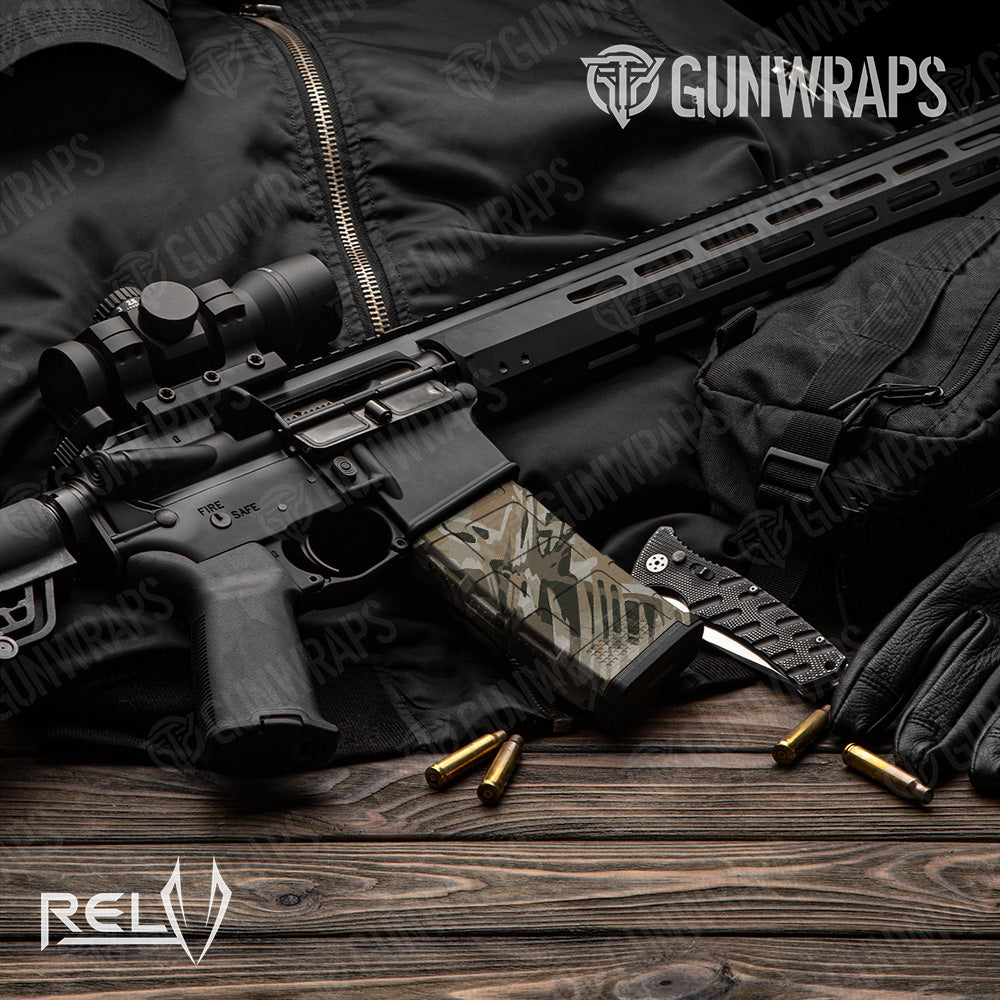 AR 15 Mag RELV X3 Copperhead Camo Gun Skin Vinyl Wrap Film