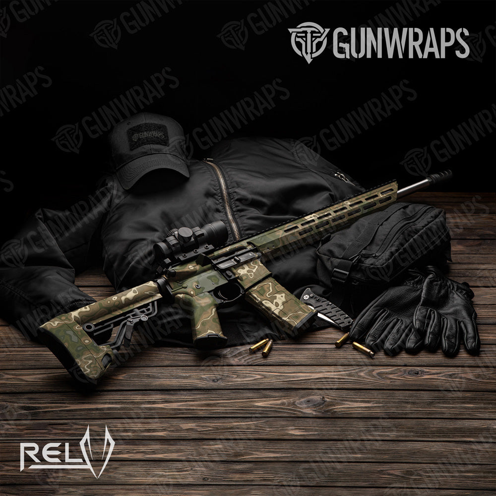 AR 15 RELV X3 Moab Camo Gun Skin Vinyl Wrap Film