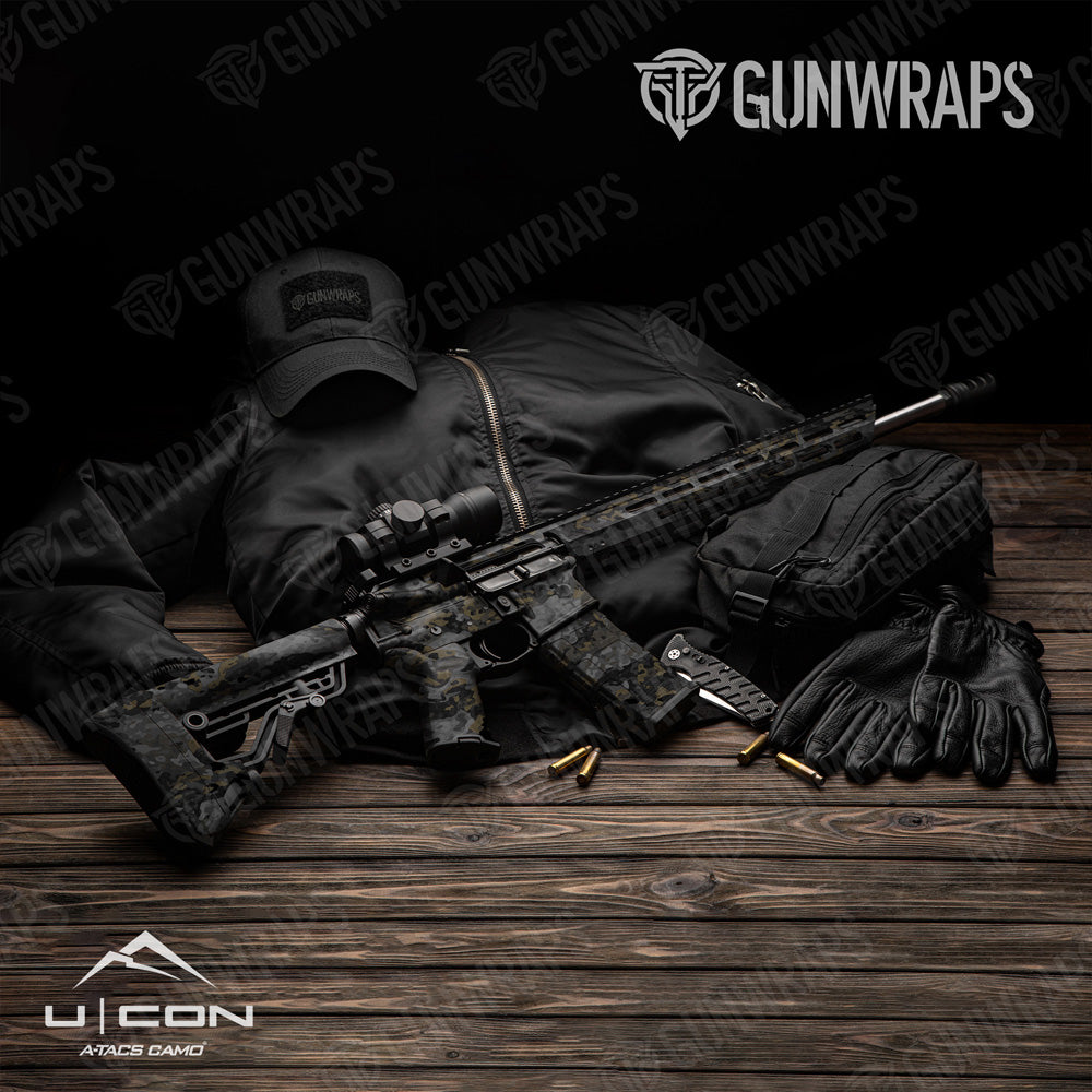 AR 15 A-TACS U|CON Stealth Camo Gun Skin Vinyl Wrap Film