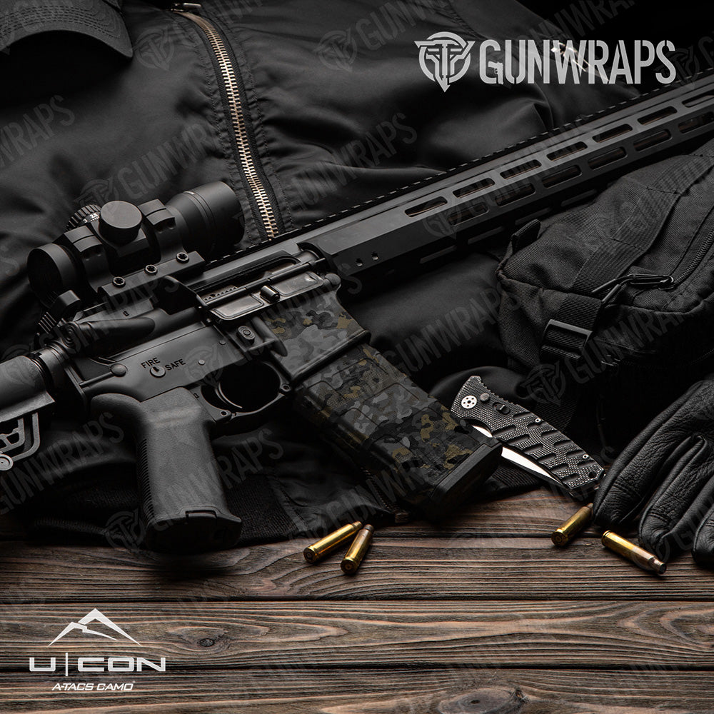 AR 15 Mag & Mag Well A-TACS U|CON Stealth Camo Gun Skin Vinyl Wrap Film