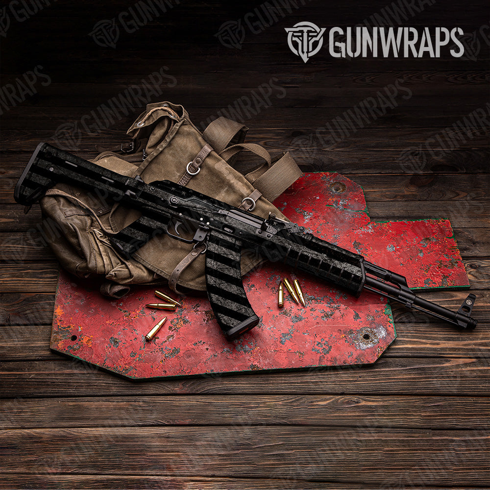 Grayscale American Patriotic AK 47 Gun Skin Vinyl Wrap