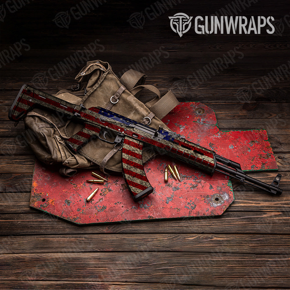 American Patriotic AK 47 Gun Skin Vinyl Wrap