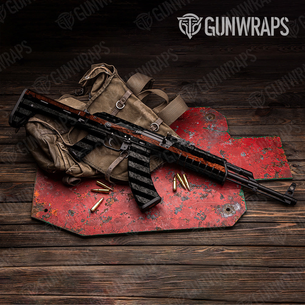 Orange American Patriotic AK 47 Gun Skin Vinyl Wrap